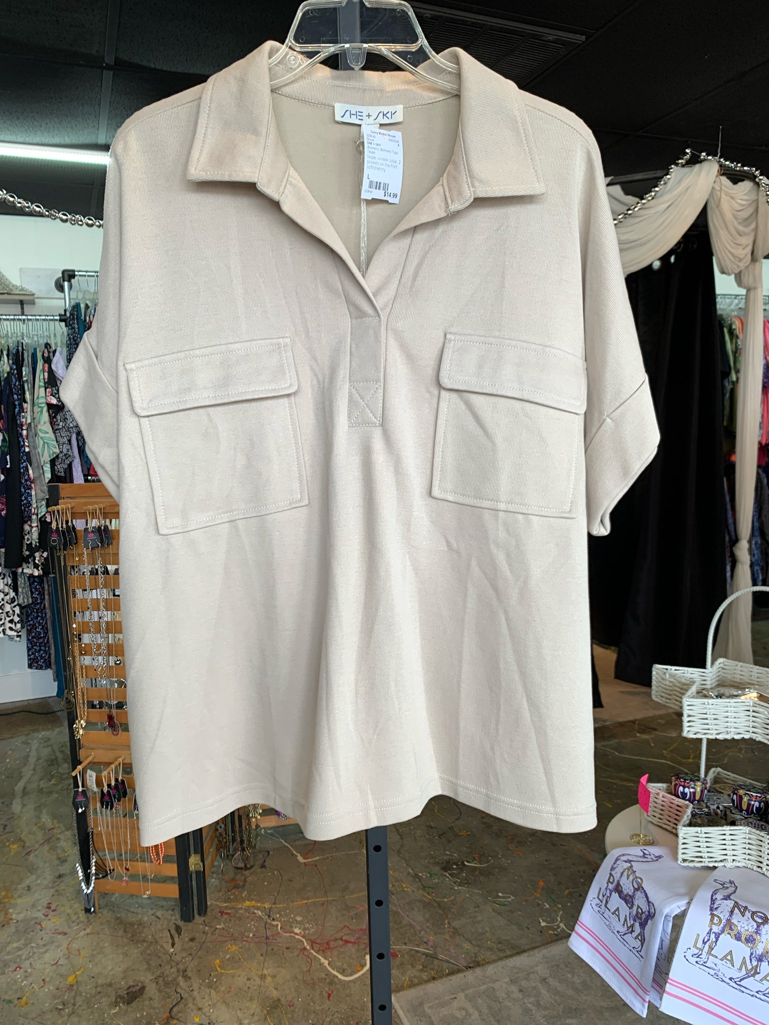 SHE + SKY Womens Tops Size L Blouse