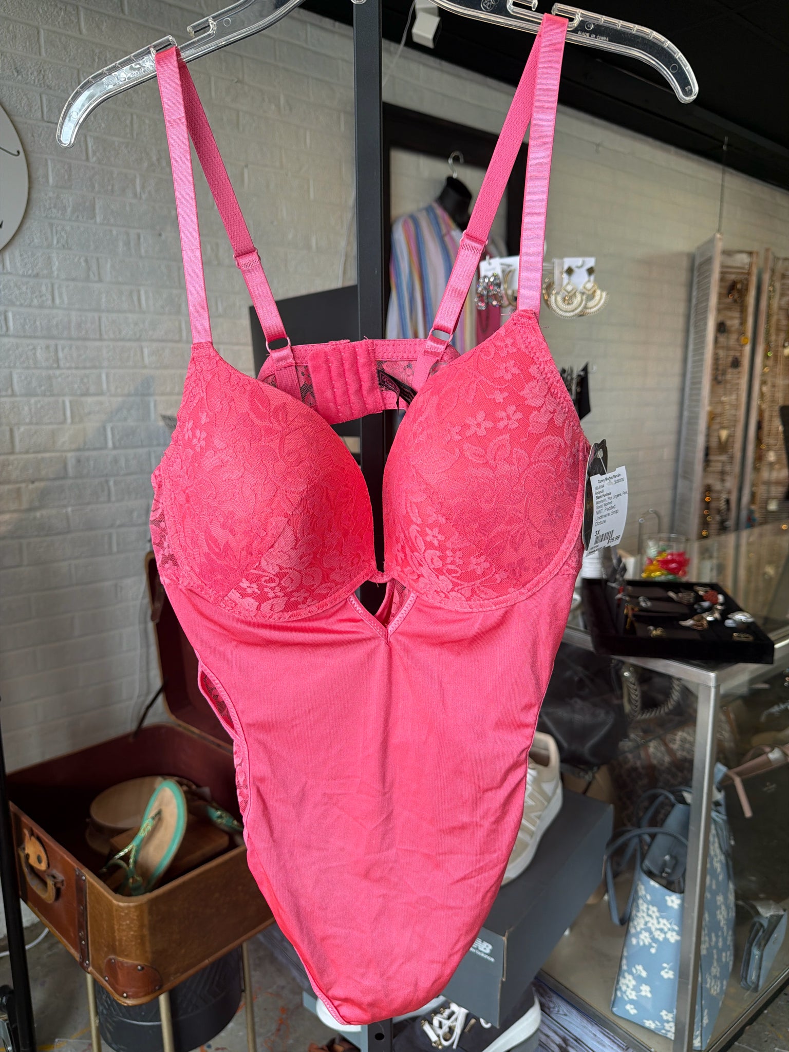 Black Fuchsia Plus Lingerie Size 3X Bodysuit