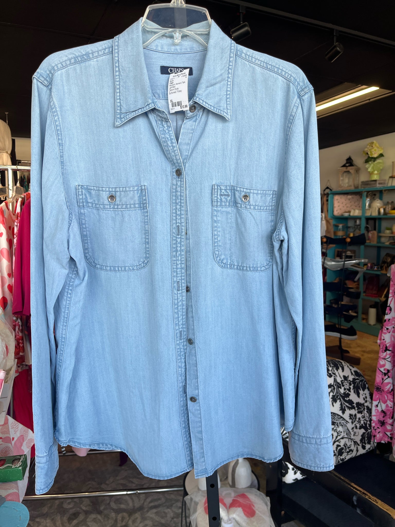 Chaps Womens Tops Size XL Blouse