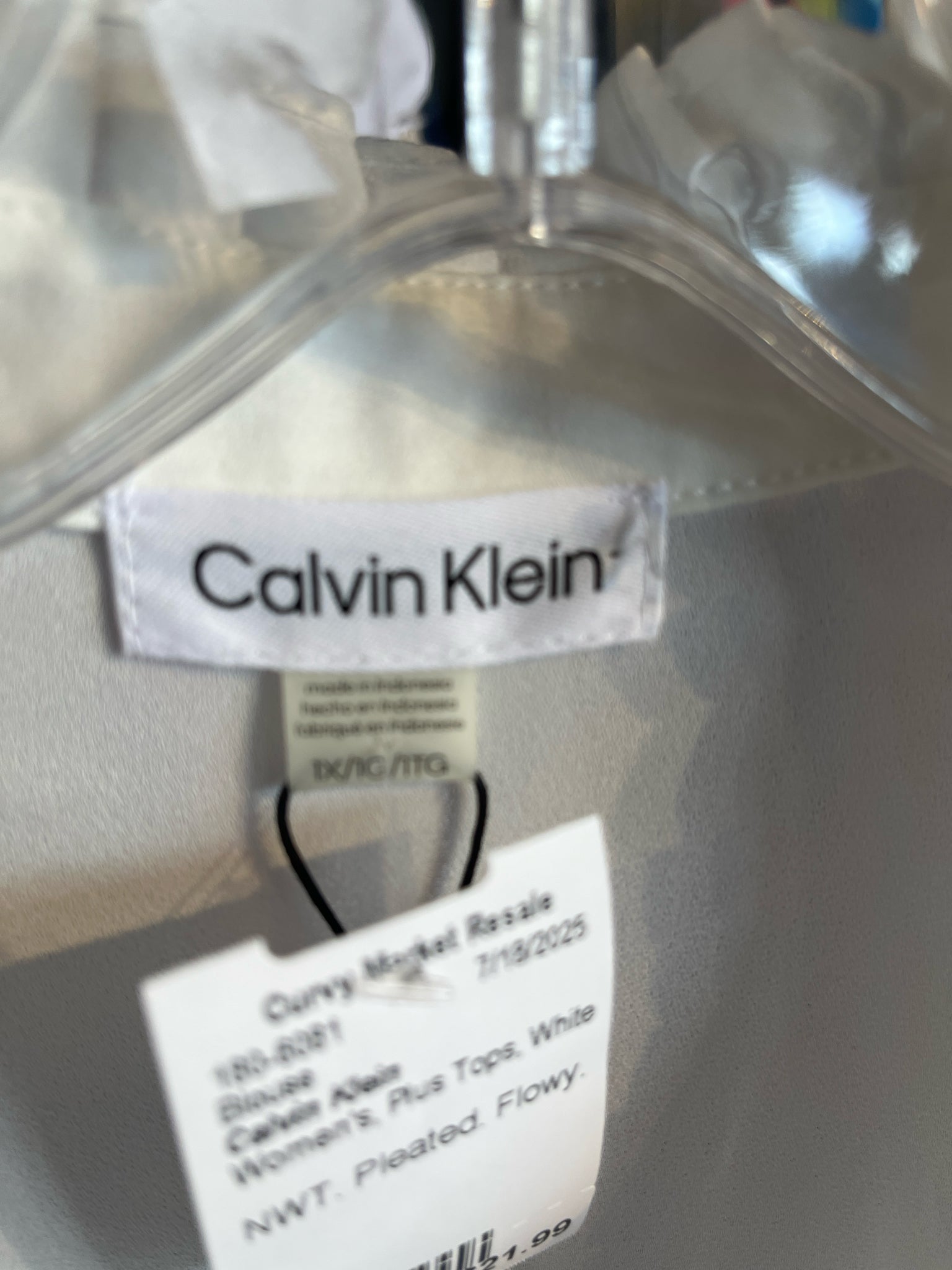 Calvin Klein Plus Tops Size 1X Blouse