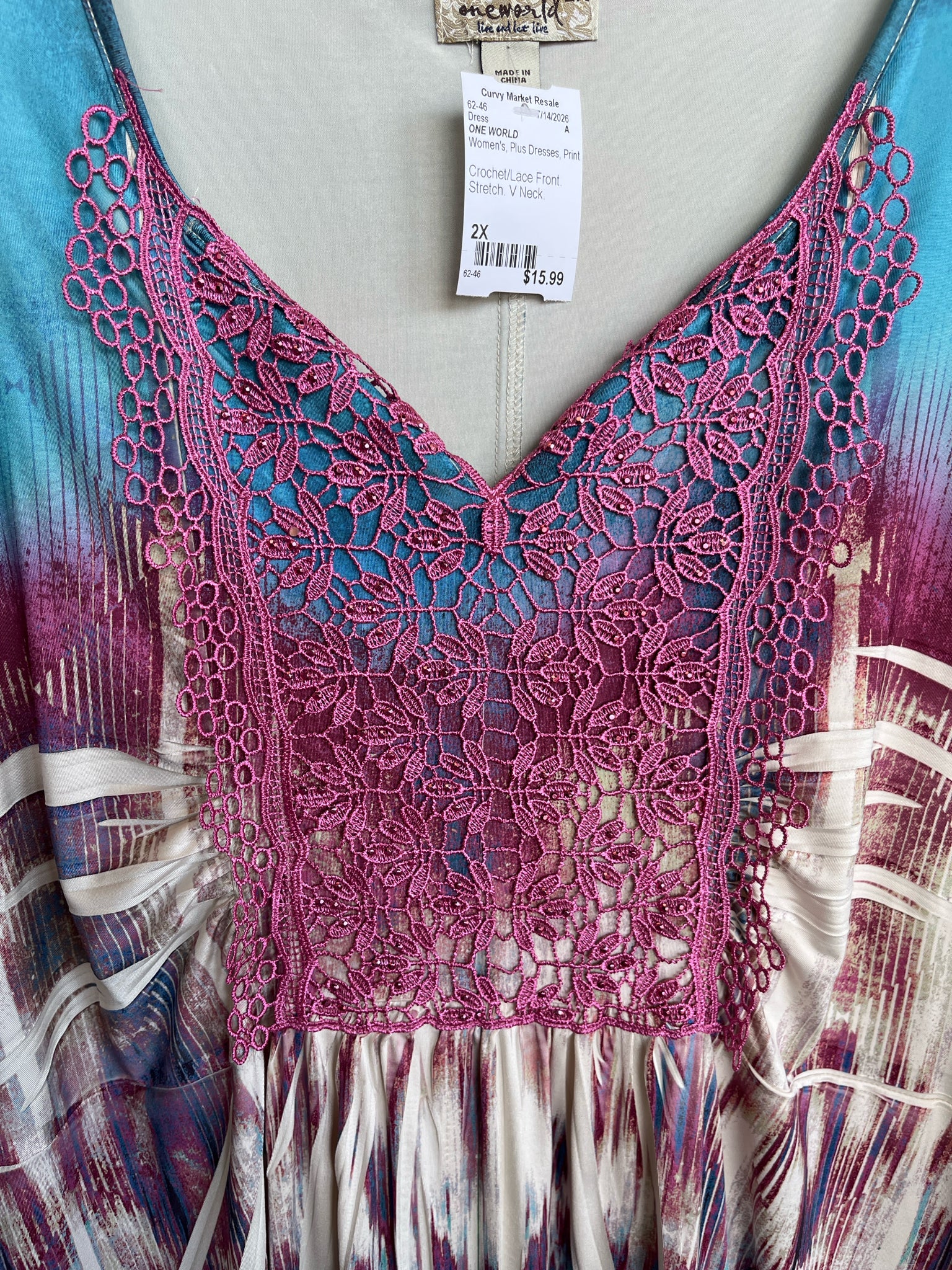 ONE WORLD Plus Dresses Size 2X Dress