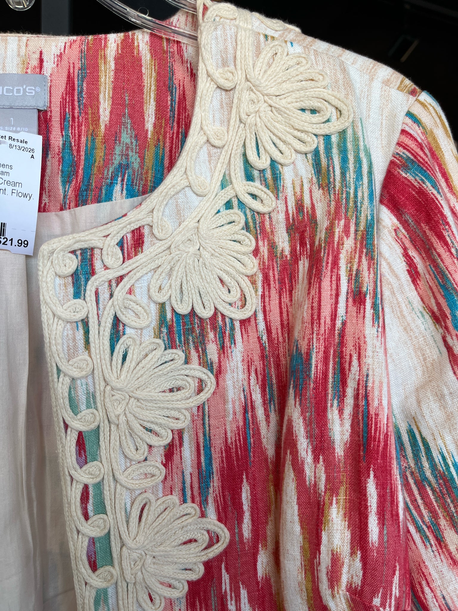 Chicos Womens Outerwear Size 1 Cardigan