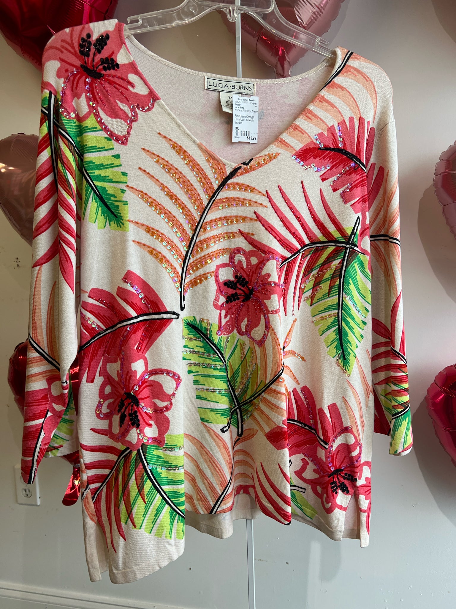 Lucia Burns Plus Tops Size 3X Sweater