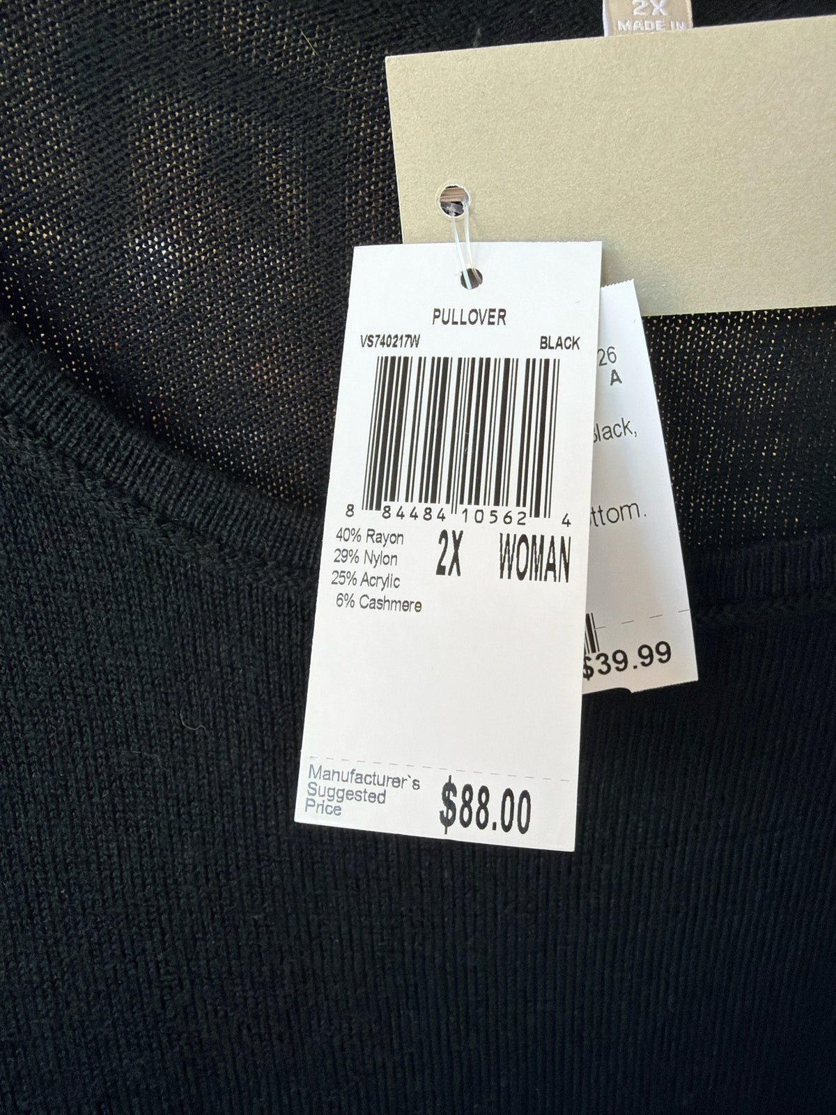 Joan Vass Plus Tops Size 2X Sweater