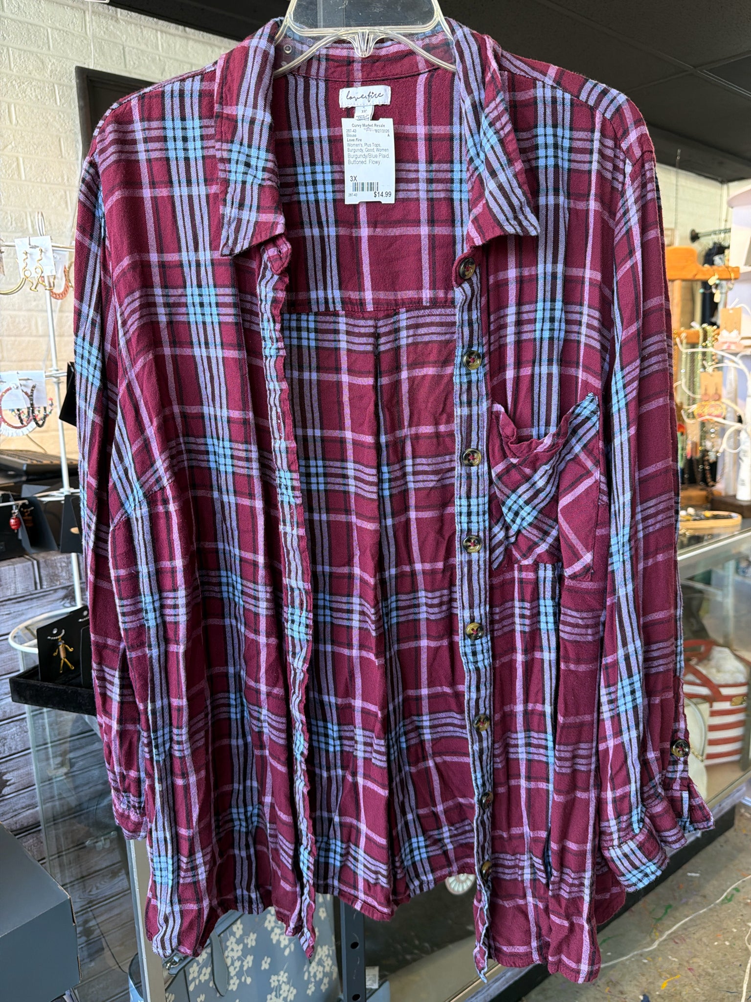 Love Fire Plus Tops Size 3X Blouse