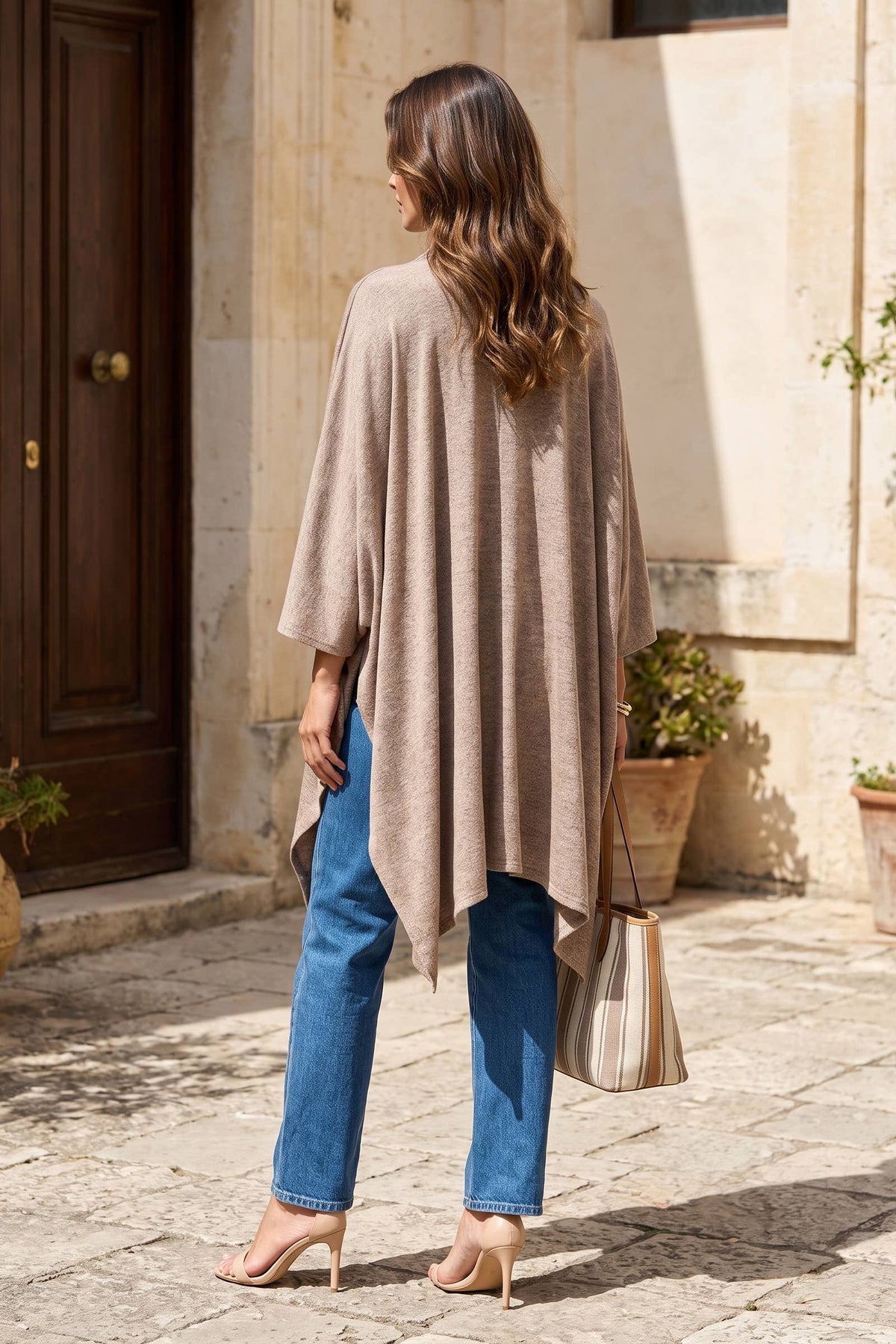 Flowy Draped Poncho Top