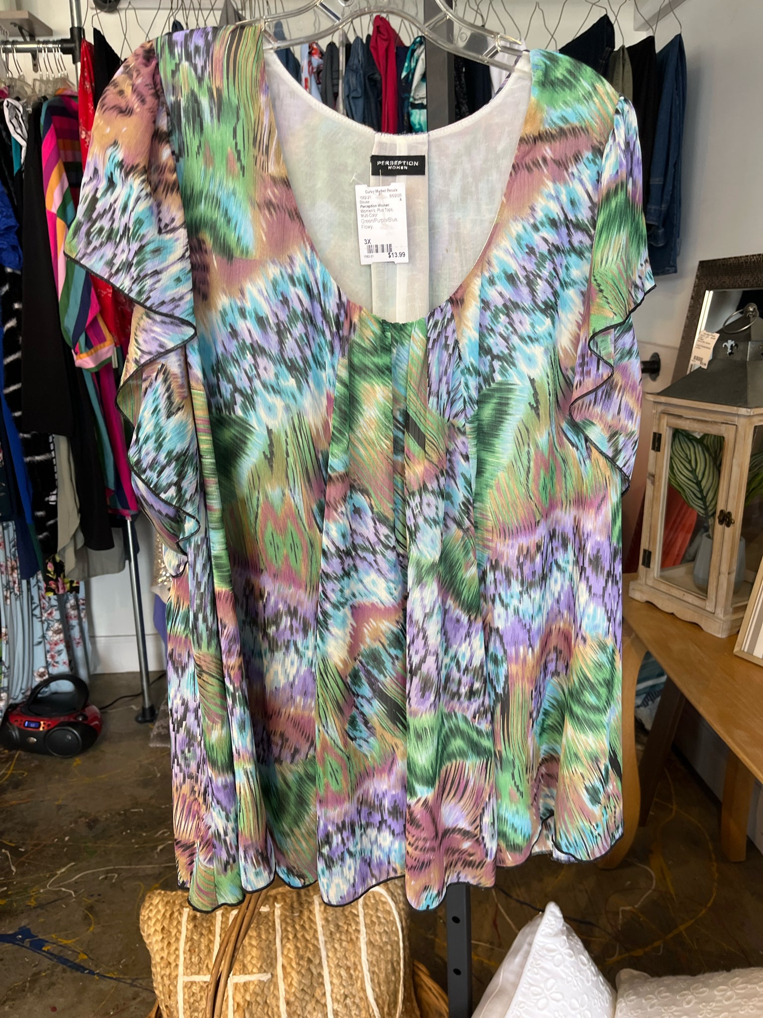 Perception Woman Plus Tops Size 3X Blouse