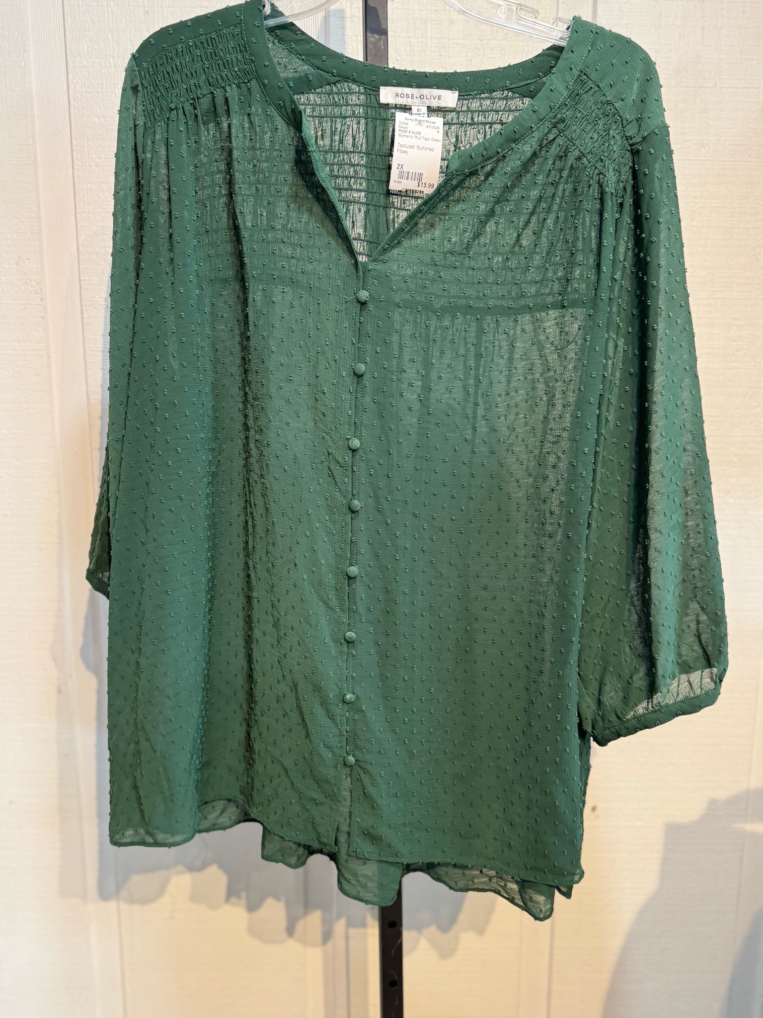 ROSE & OLIVE Plus Tops Size 2X Blouse