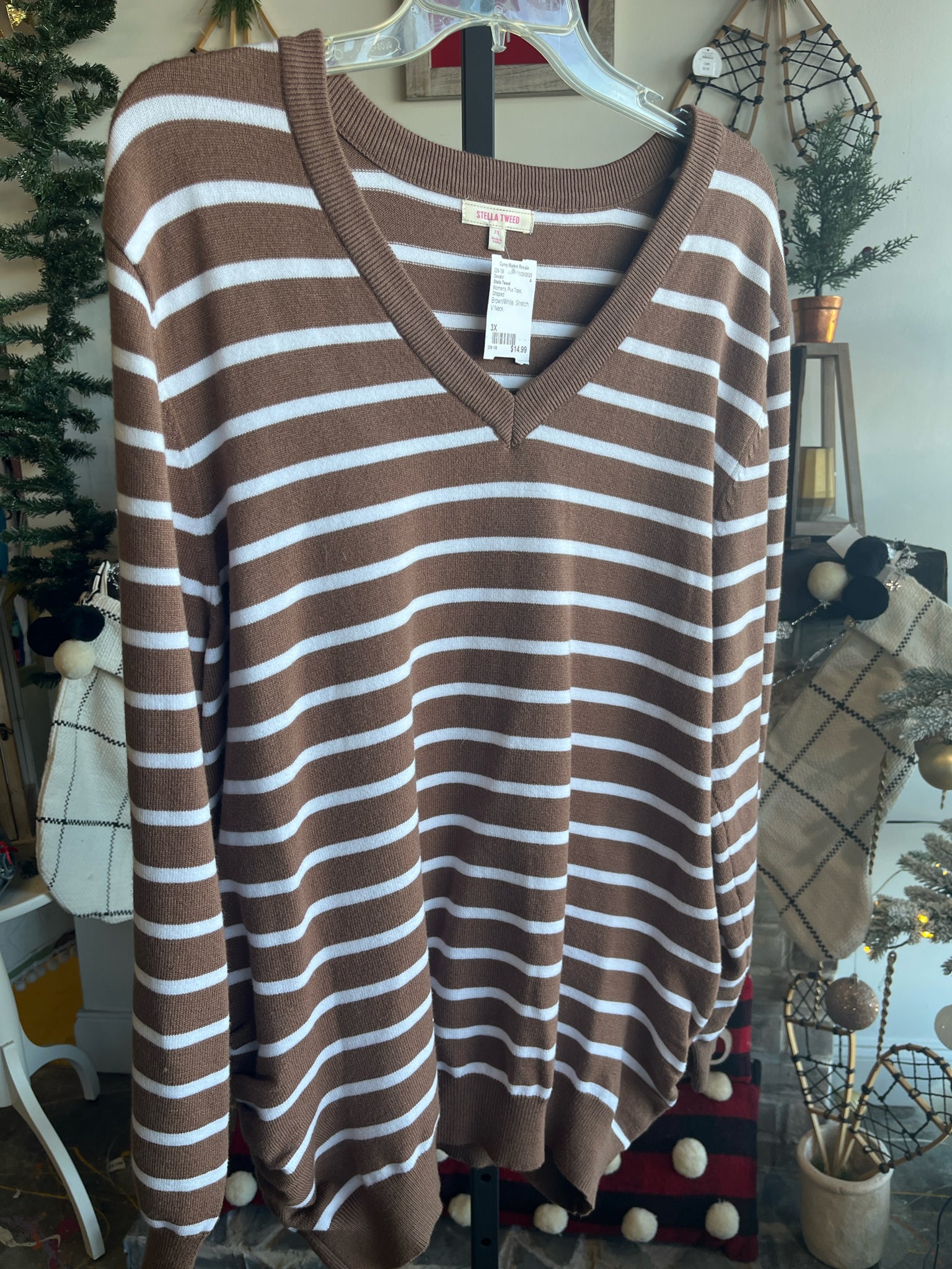 Stella Tweed Plus Tops Size 3X Sweater