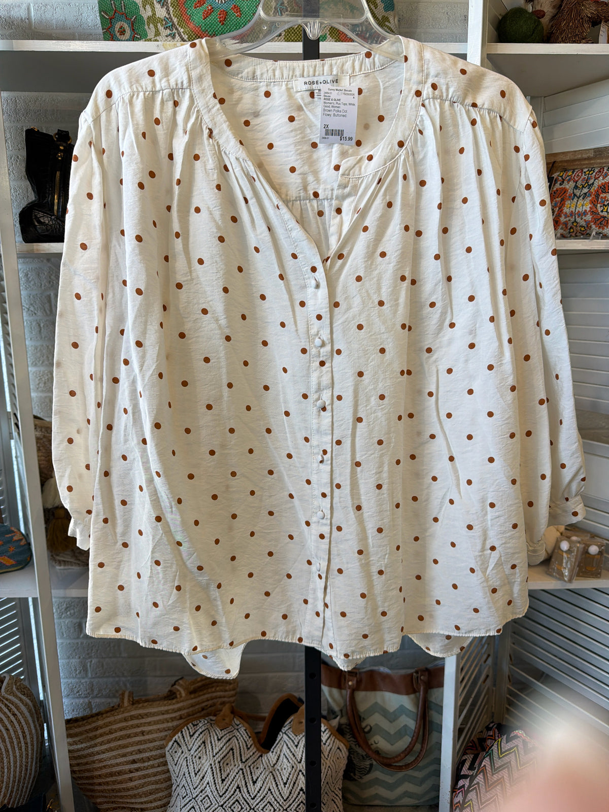ROSE & OLIVE Plus Tops Size 2X Blouse