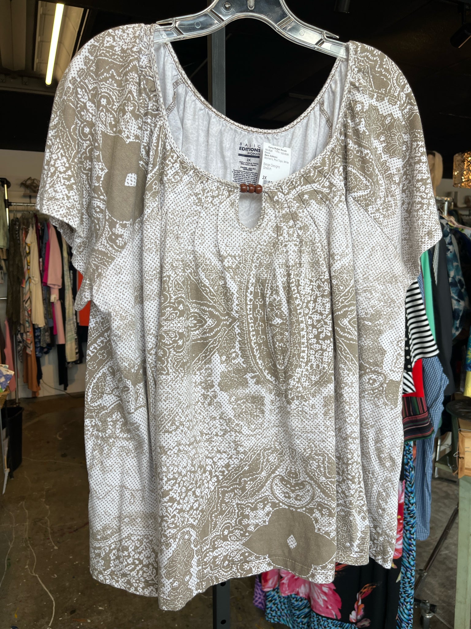 Basic Editions Plus Tops Size 2X Blouse