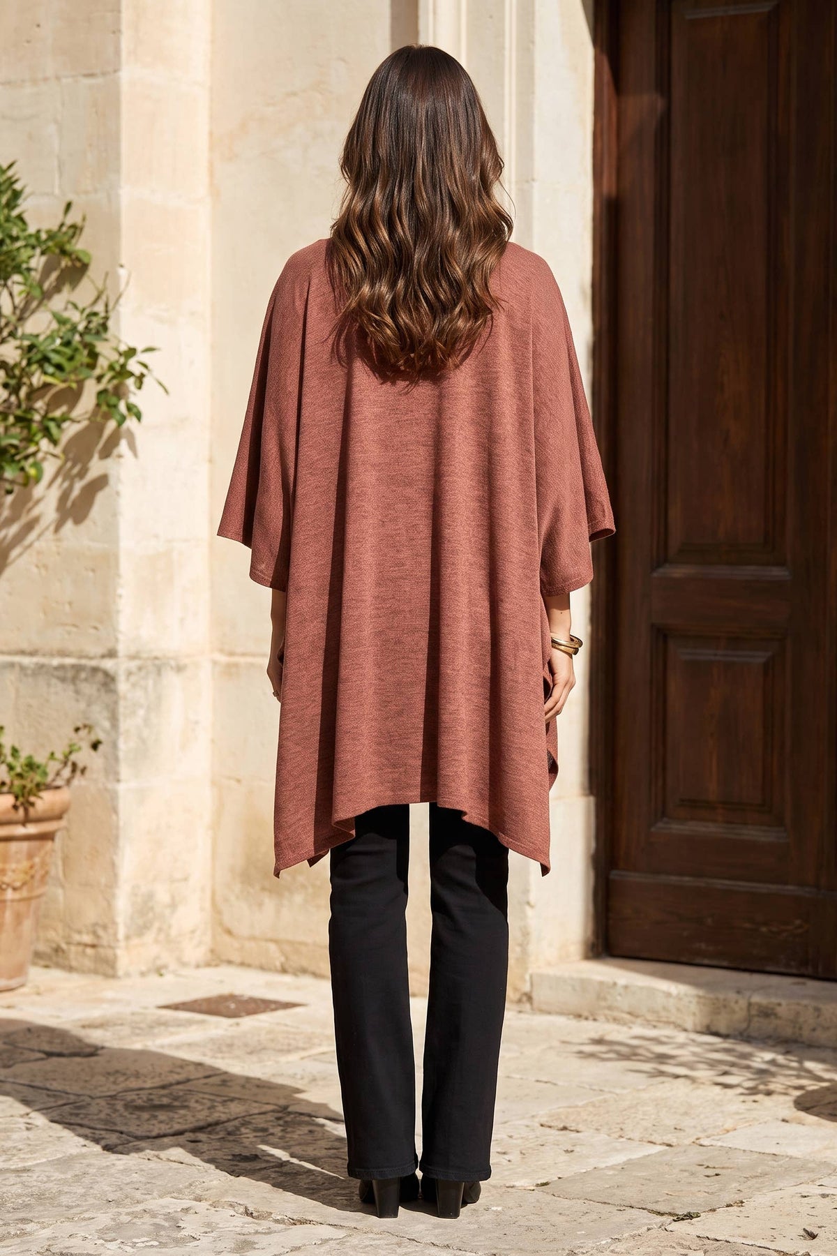 Flowy Draped Poncho Top