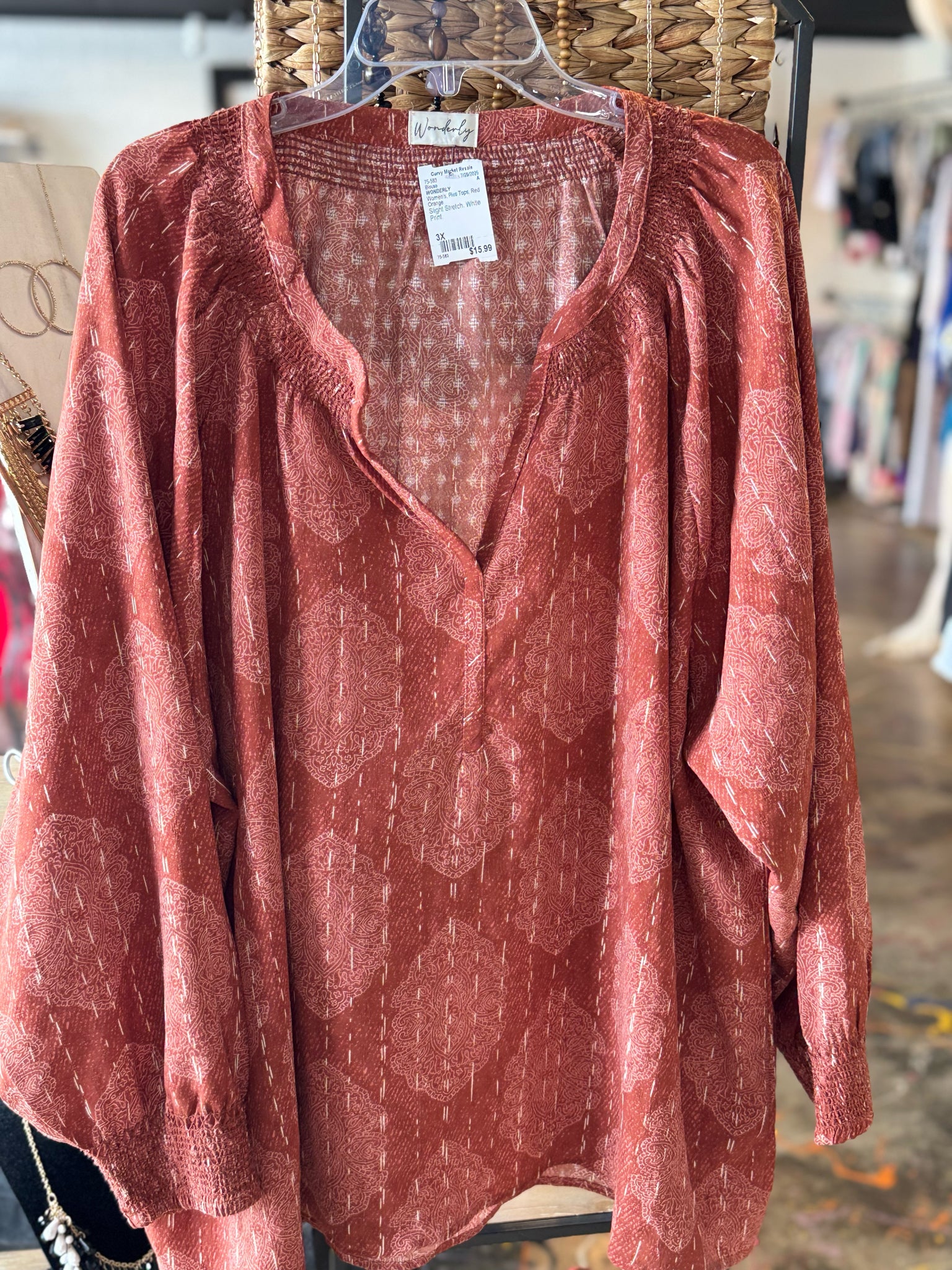 WONDERLY Plus Tops Size 3X Blouse