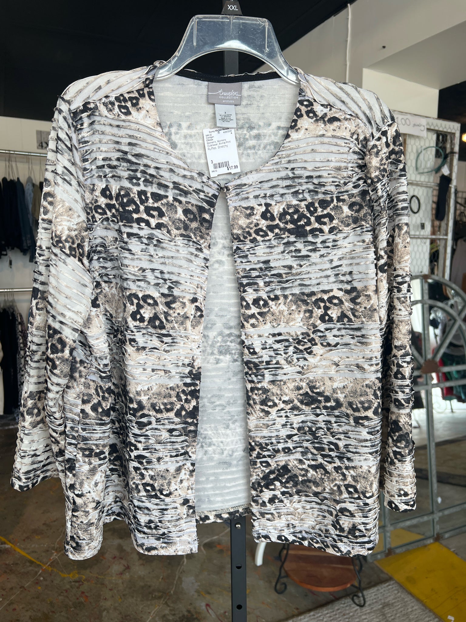 Chicos Womens Outerwear Size 3 Cardigan