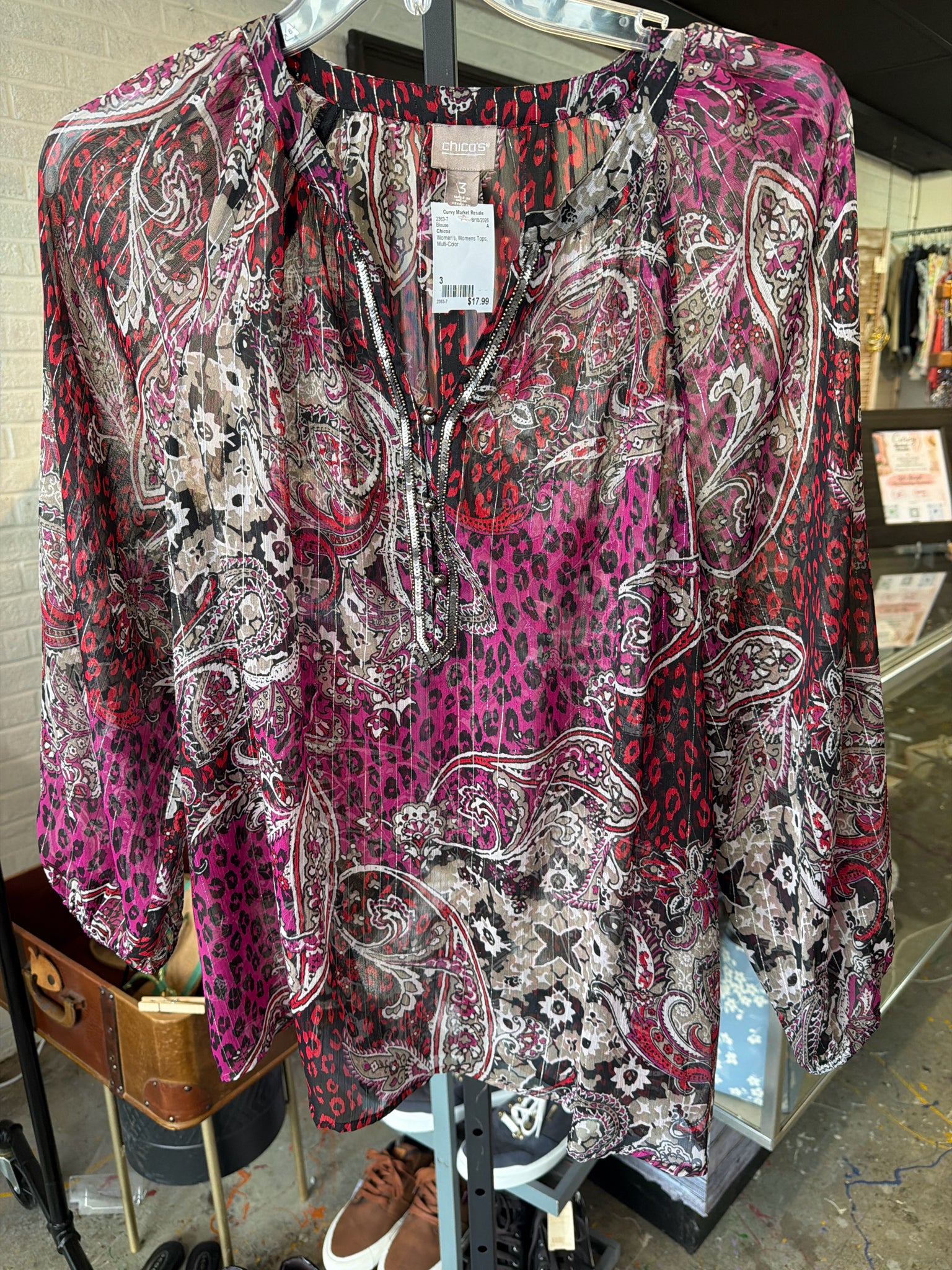 Chicos Womens Tops Size 3 Blouse