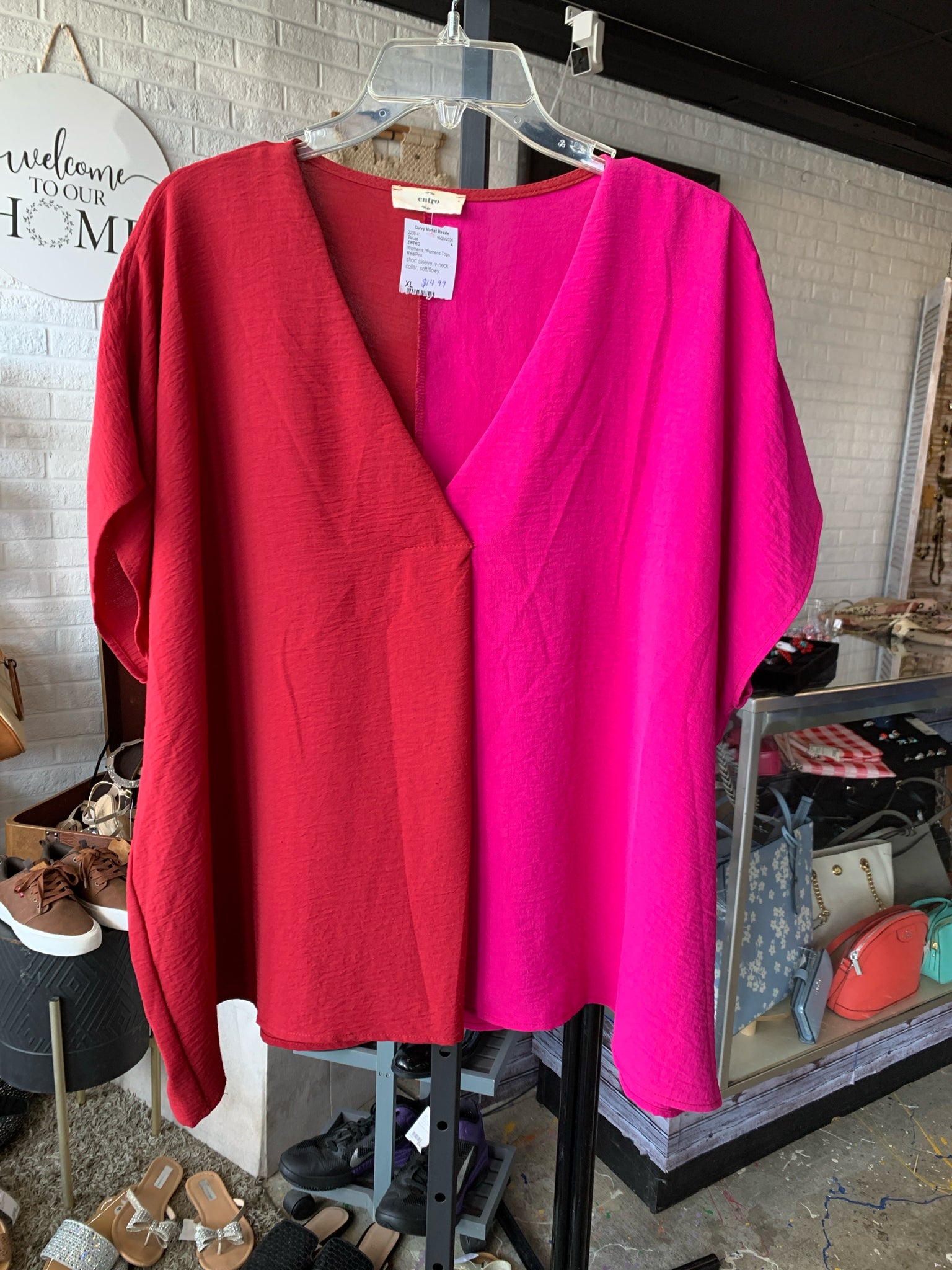 ENTRO Womens Tops Size XL Blouse