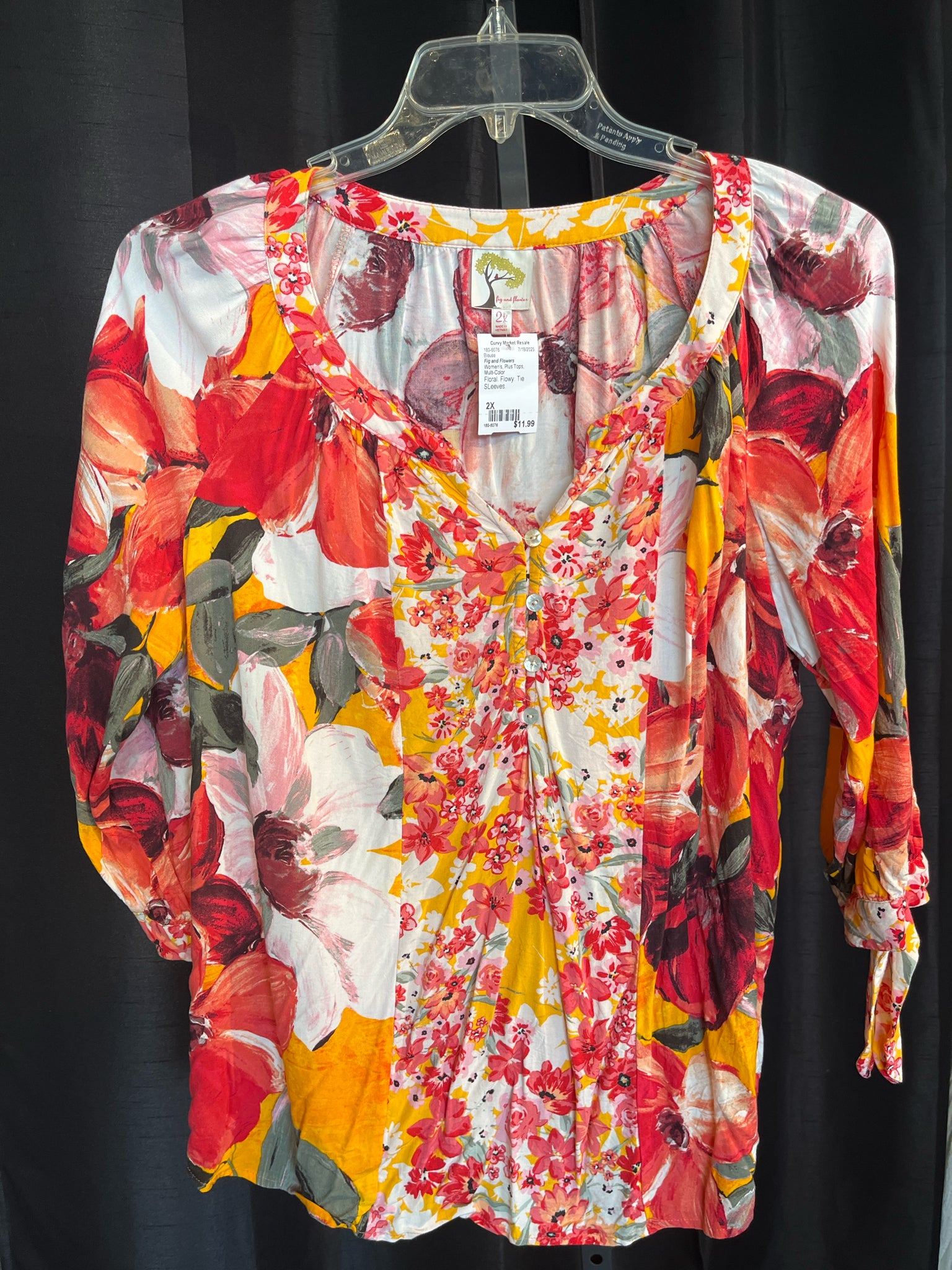 Fig and Flowers Plus Tops Size 2X Blouse