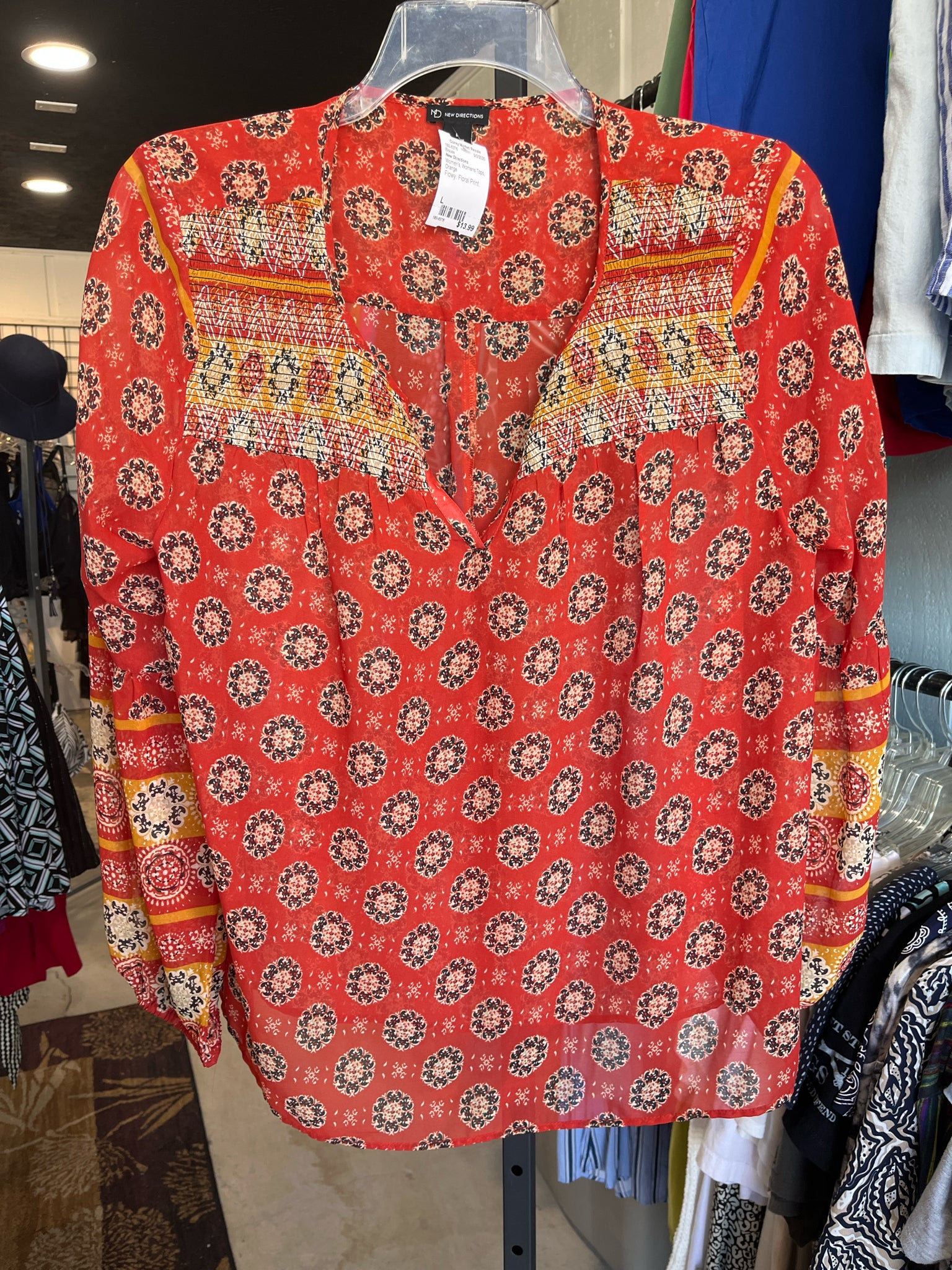 New Directions Womens Tops Size L Blouse