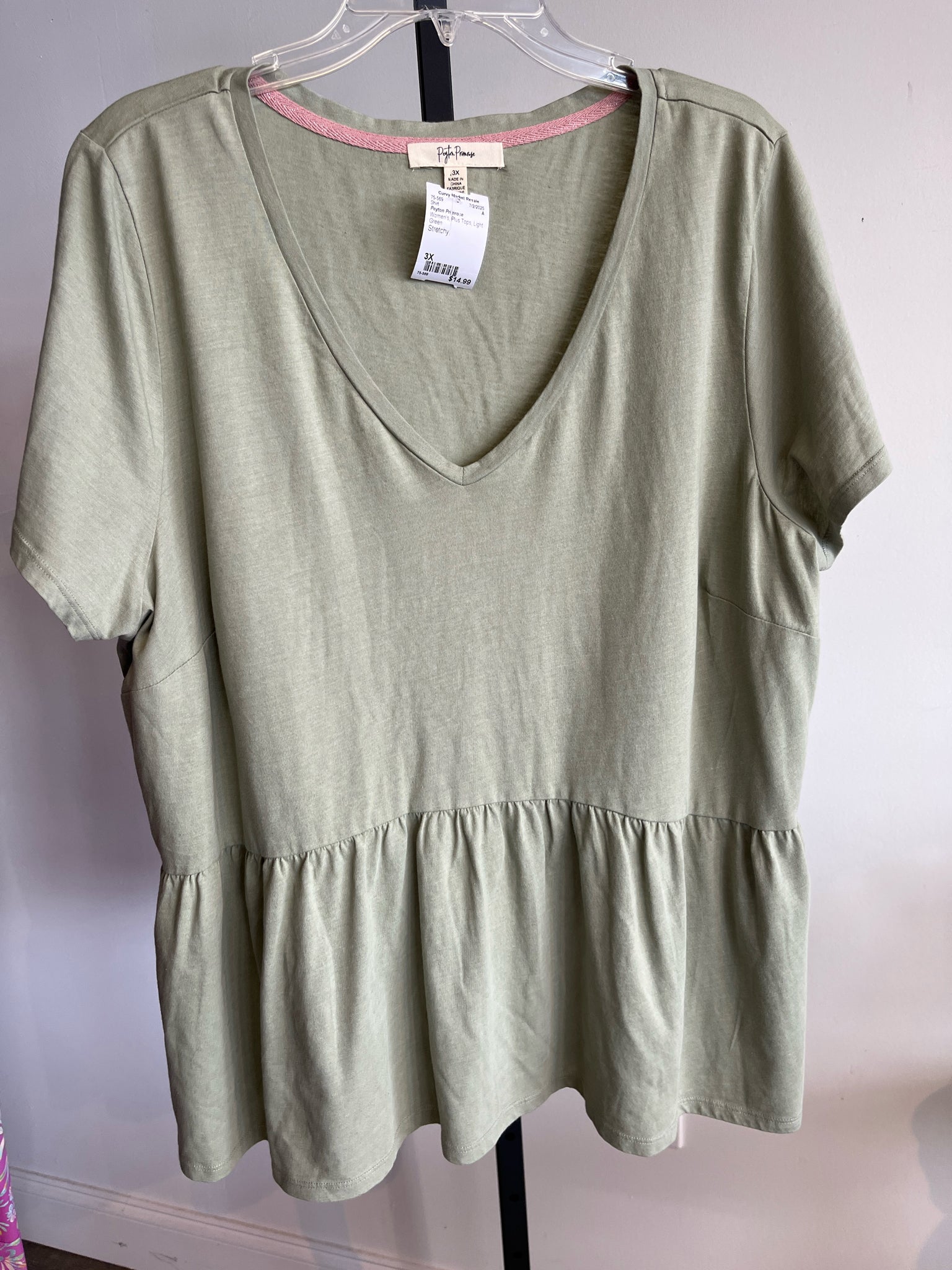 Peyton Primrose Plus Tops Size 3X Shirt