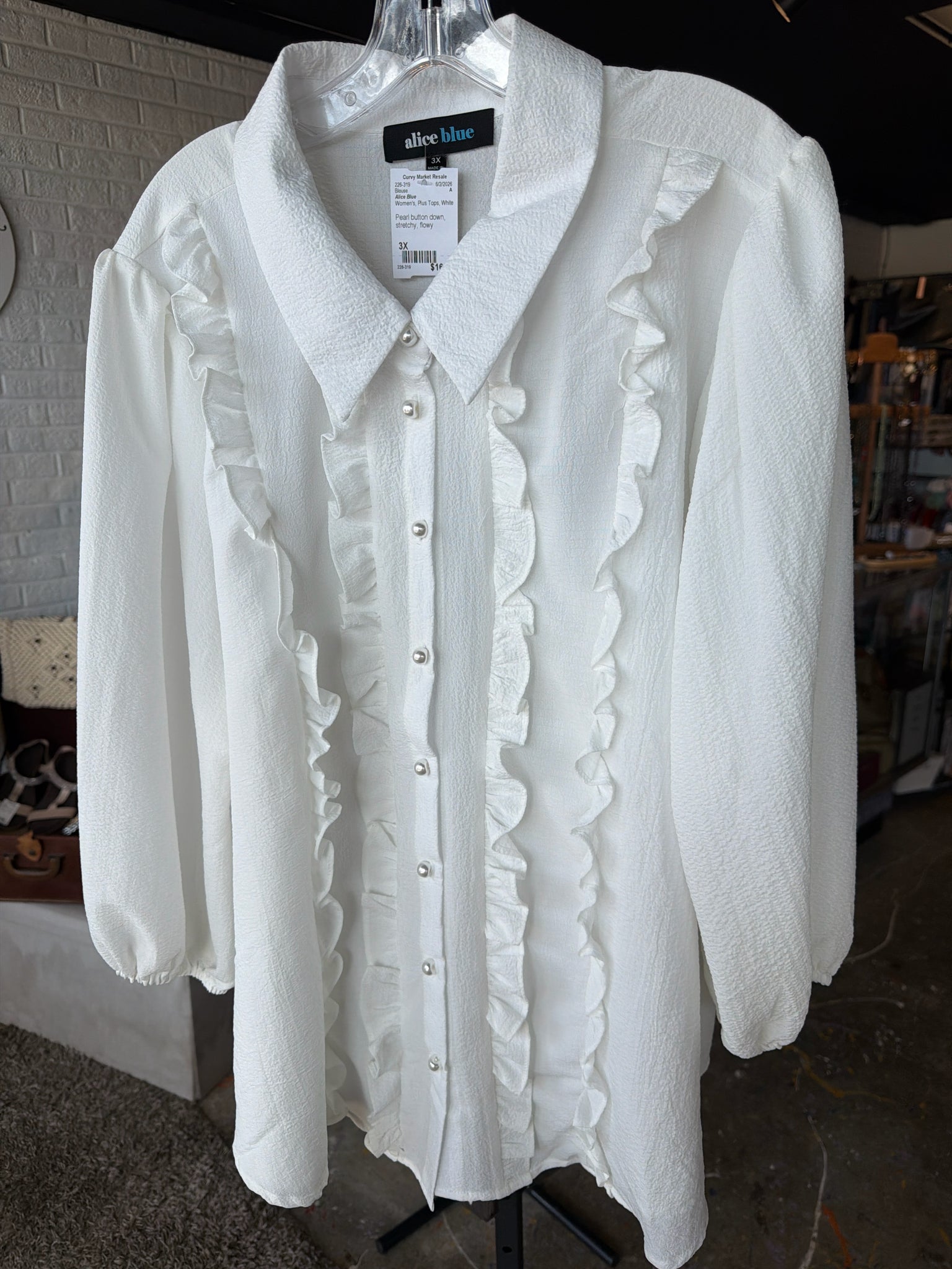Alice Blue Plus Tops Size 3X Blouse