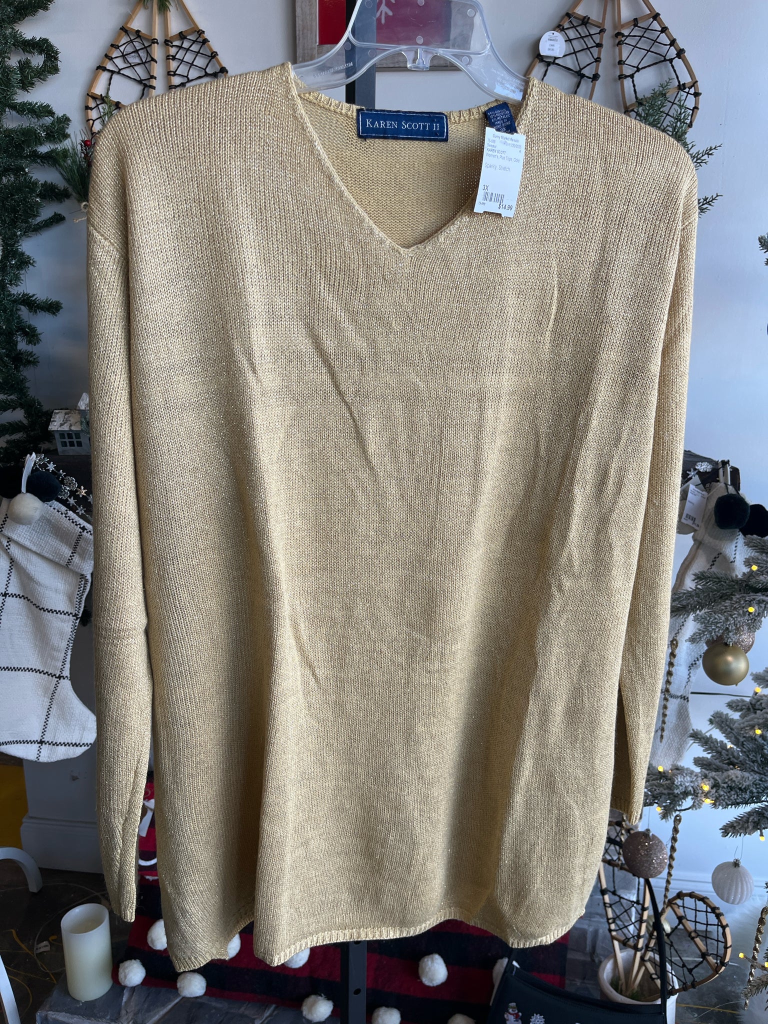 KAREN SCOTT Plus Tops Size 3X Sweater