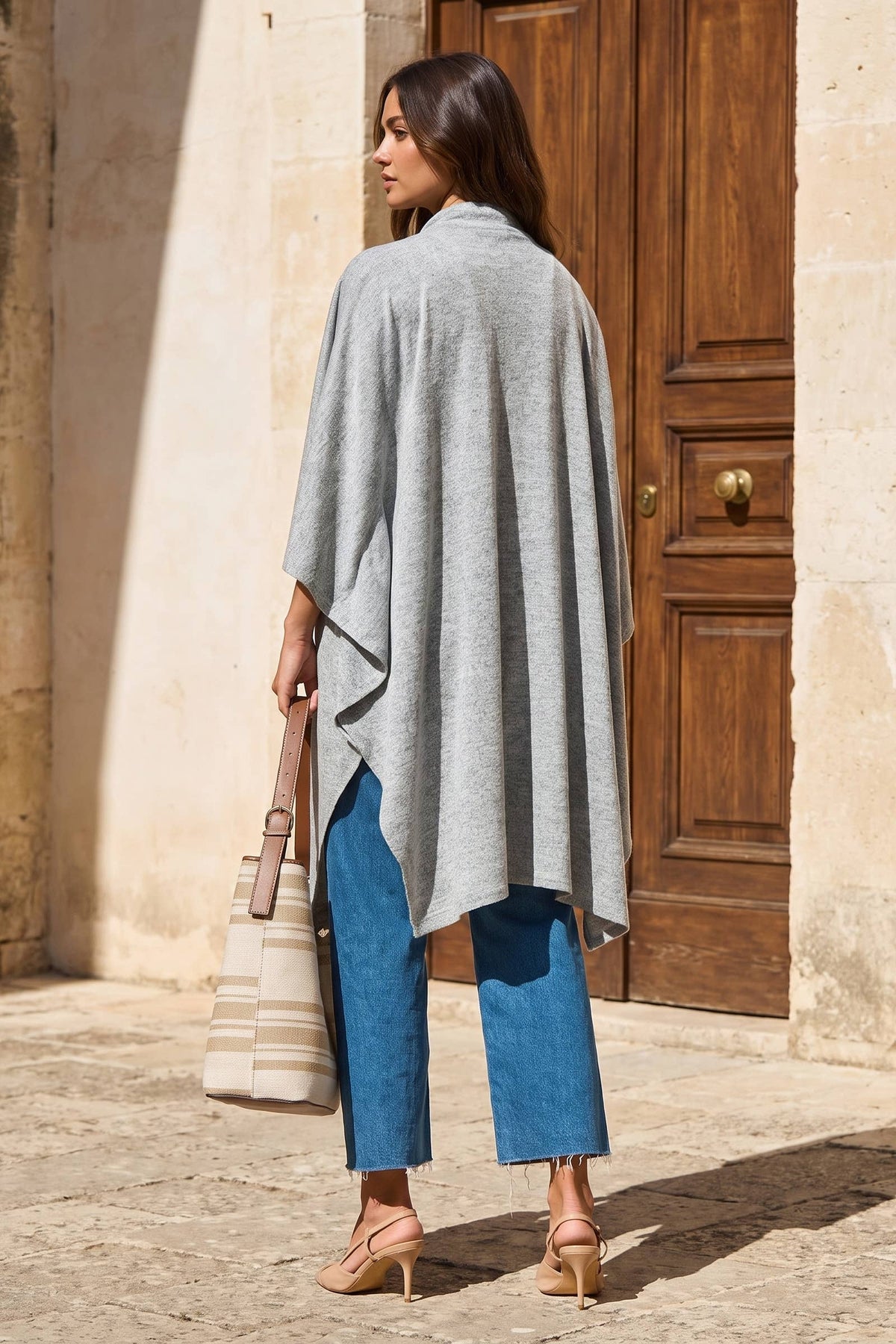 Flowy Draped Poncho Top