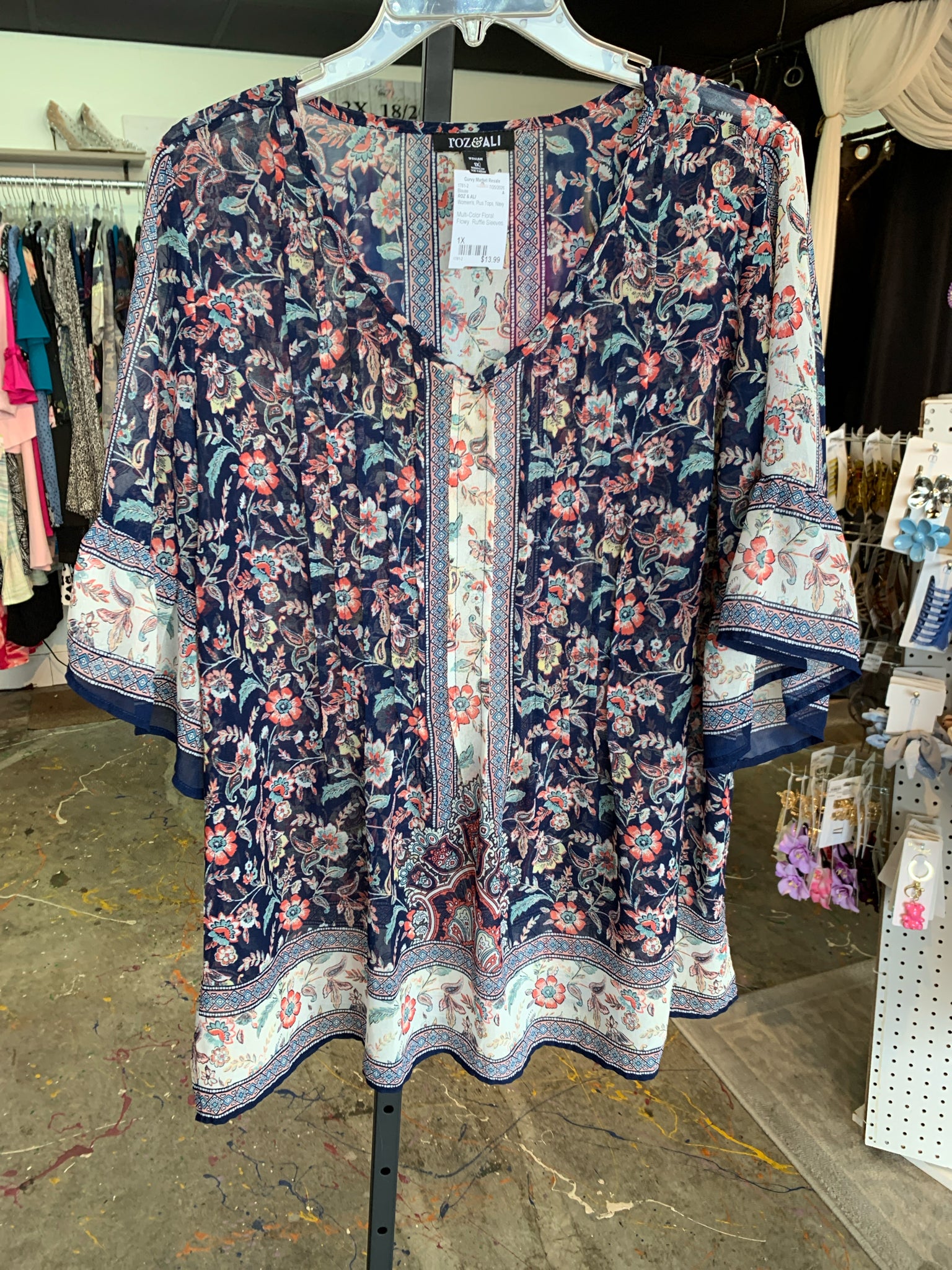 ROZ & ALI Plus Tops Size 1X Blouse