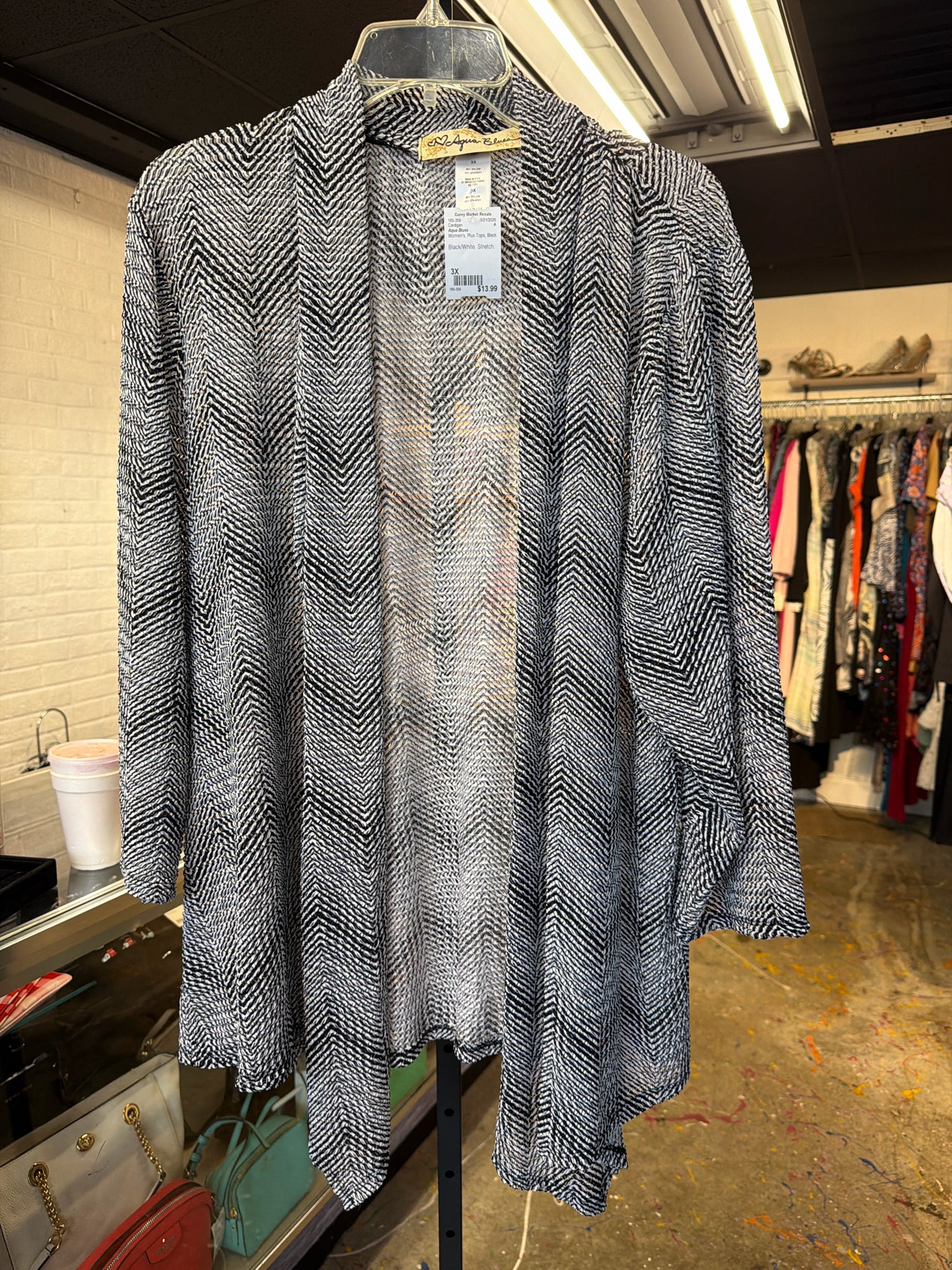 Aqua Blues Plus Tops Size 3X Cardigan