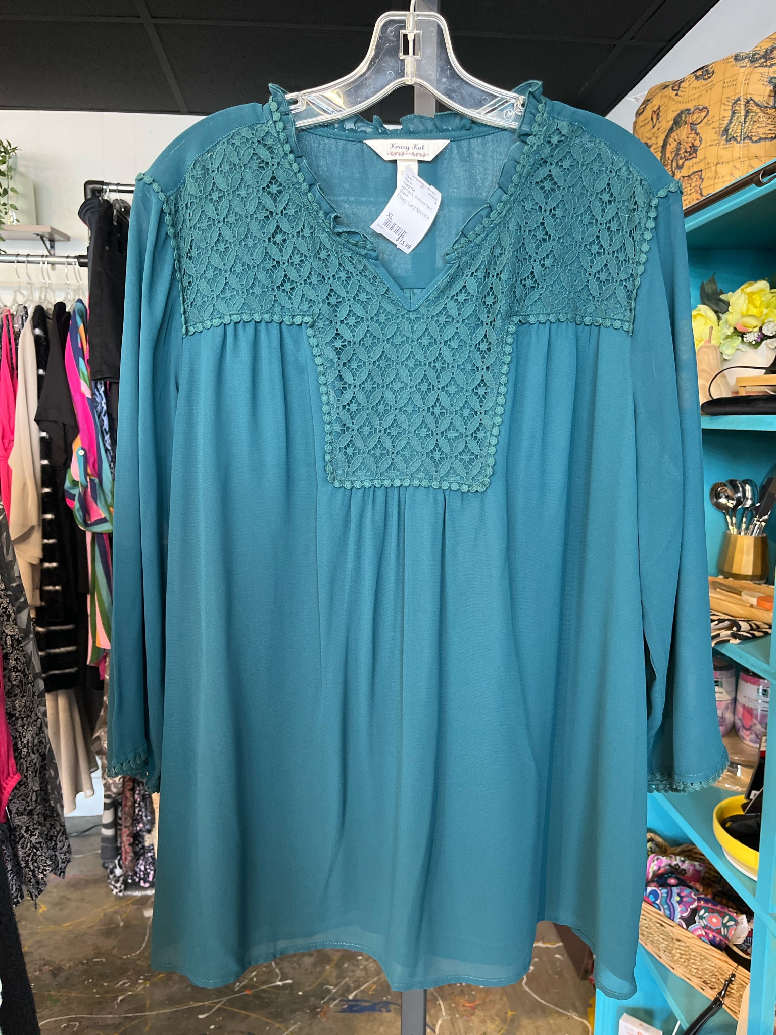 Krazy Kat Womens Tops Size XL Blouse