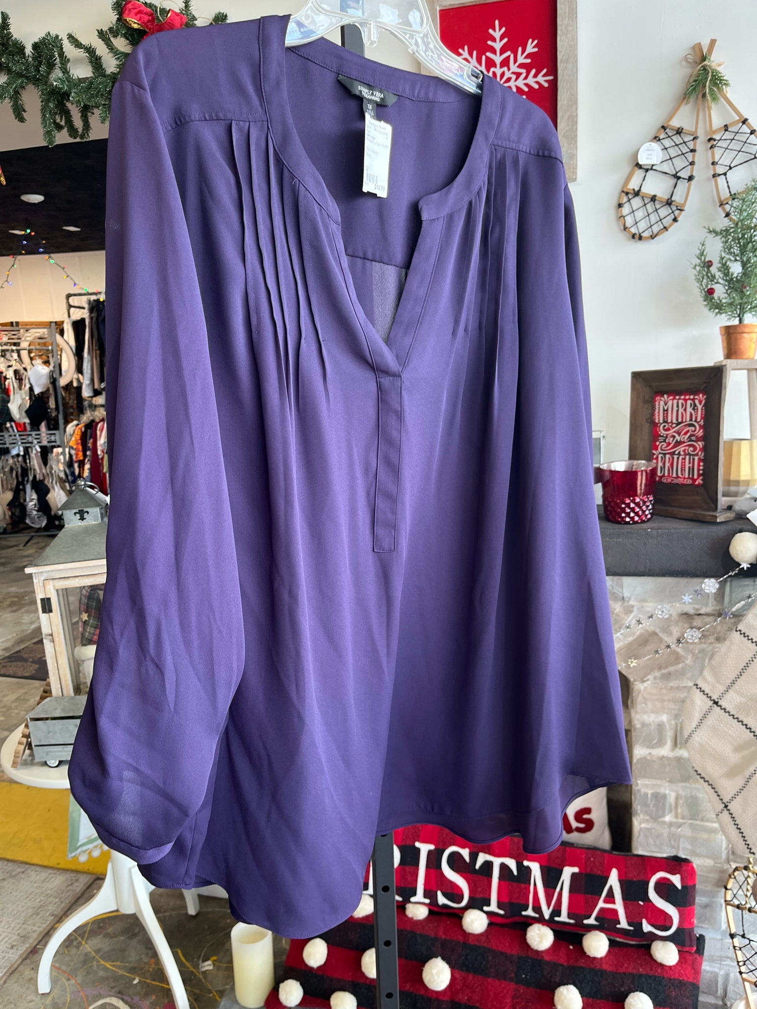 SIMPLY VERA Plus Tops Size 3X Blouse