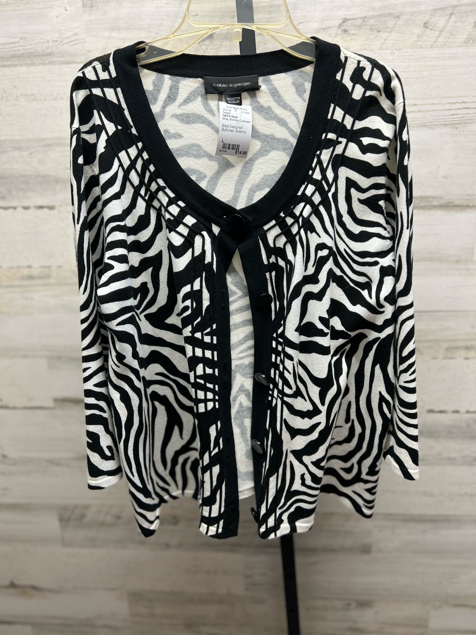 Size L Cable & Gauge Cardigan