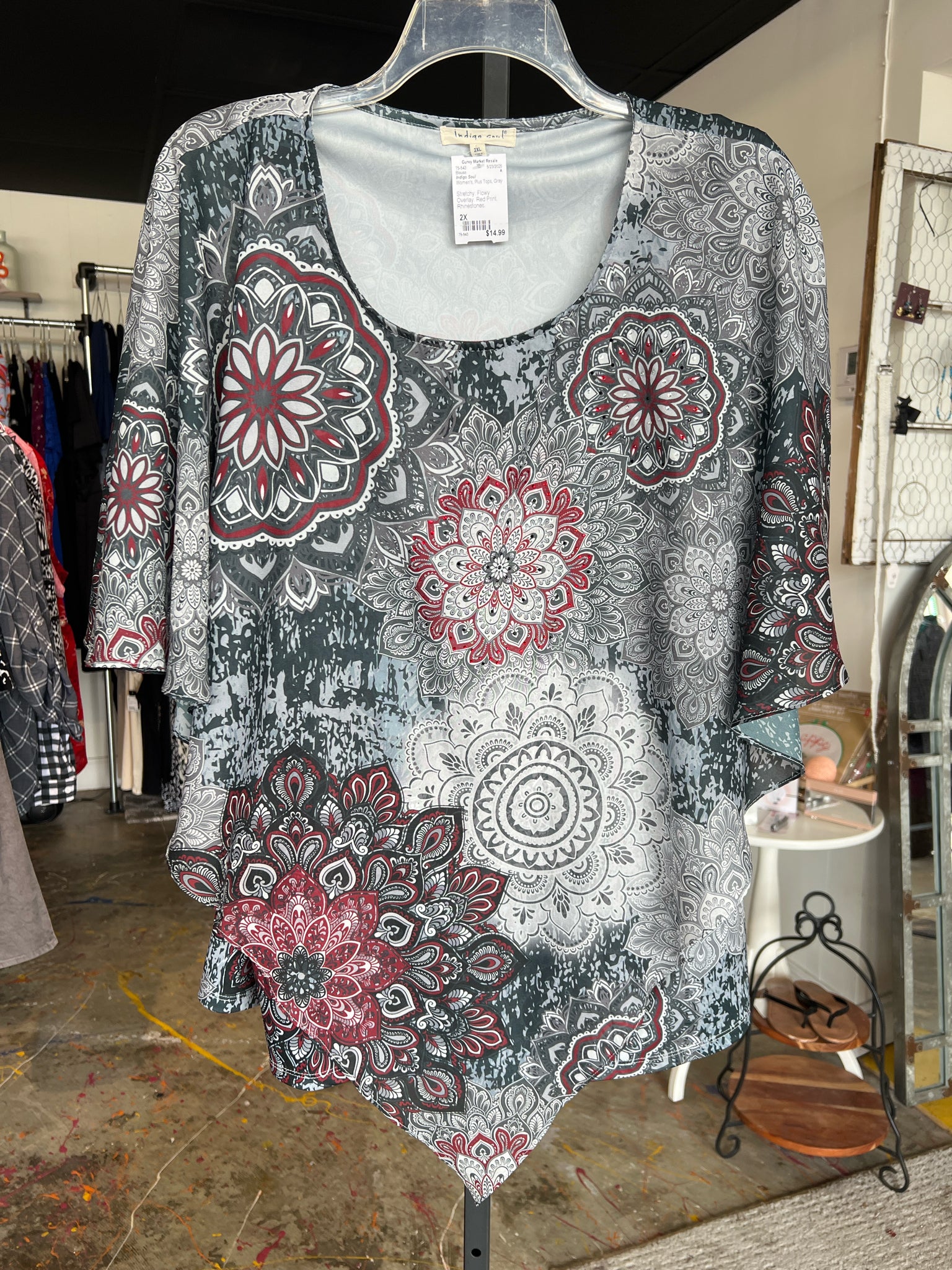 Indigo Soul Plus Tops Size 2X Blouse