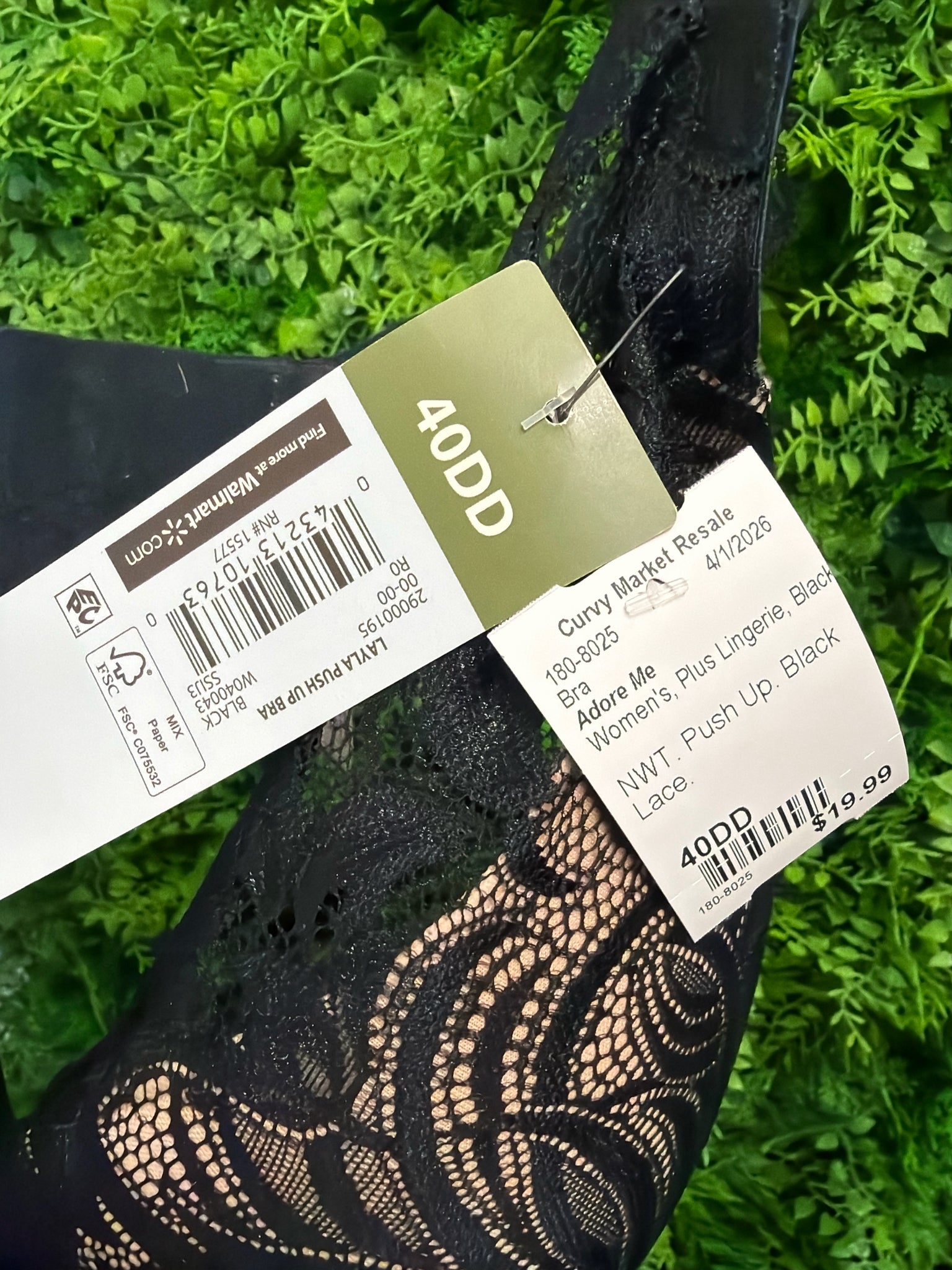 Adore Me Plus Lingerie Size 40DD Bra