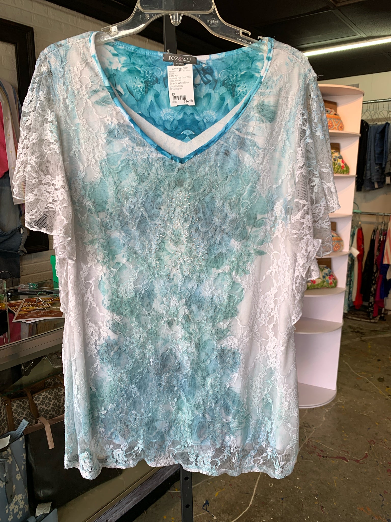 ROZ & ALI Plus Tops Size 1X Blouse