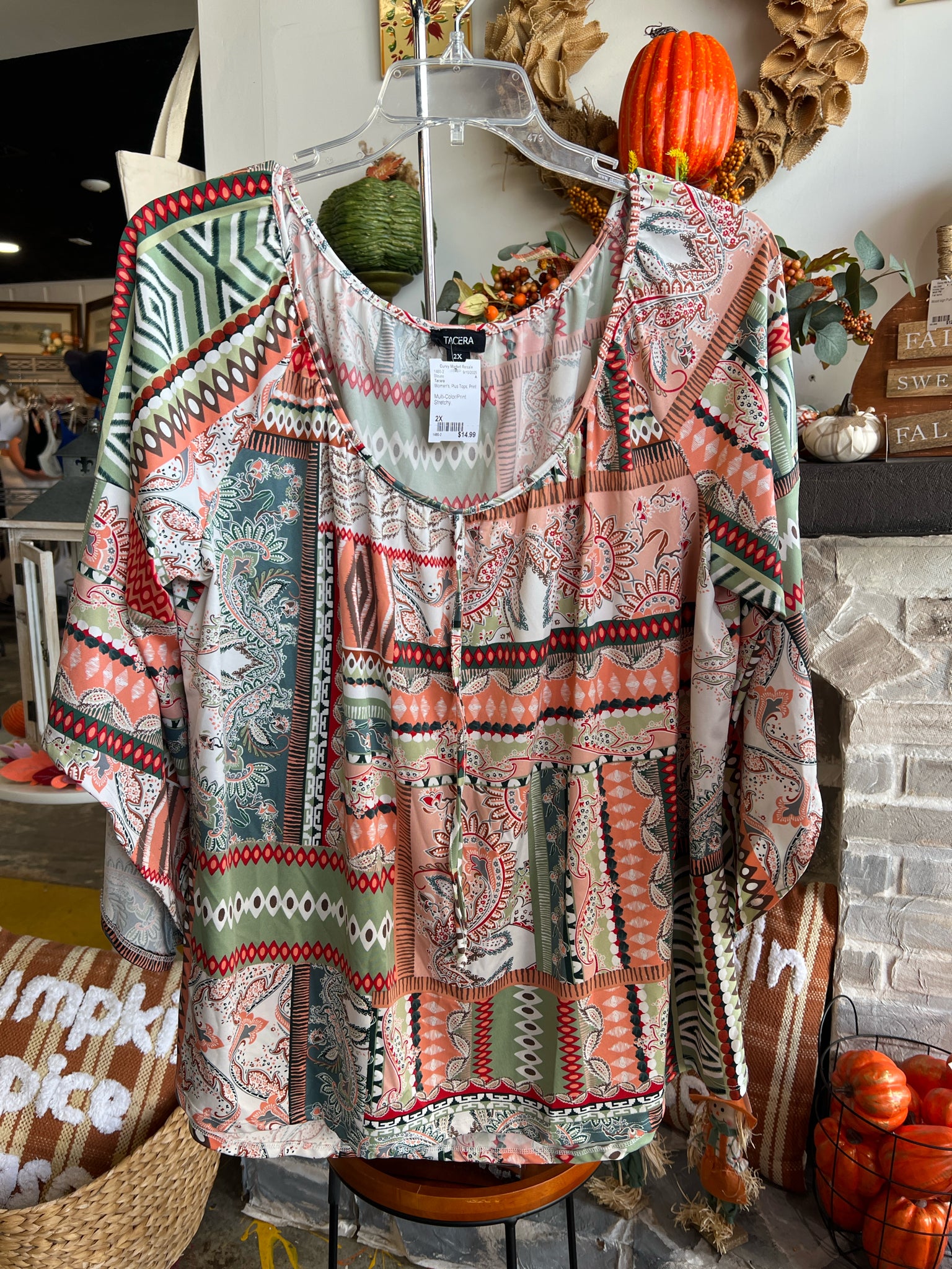 Tacera Plus Tops Size 2X Blouse