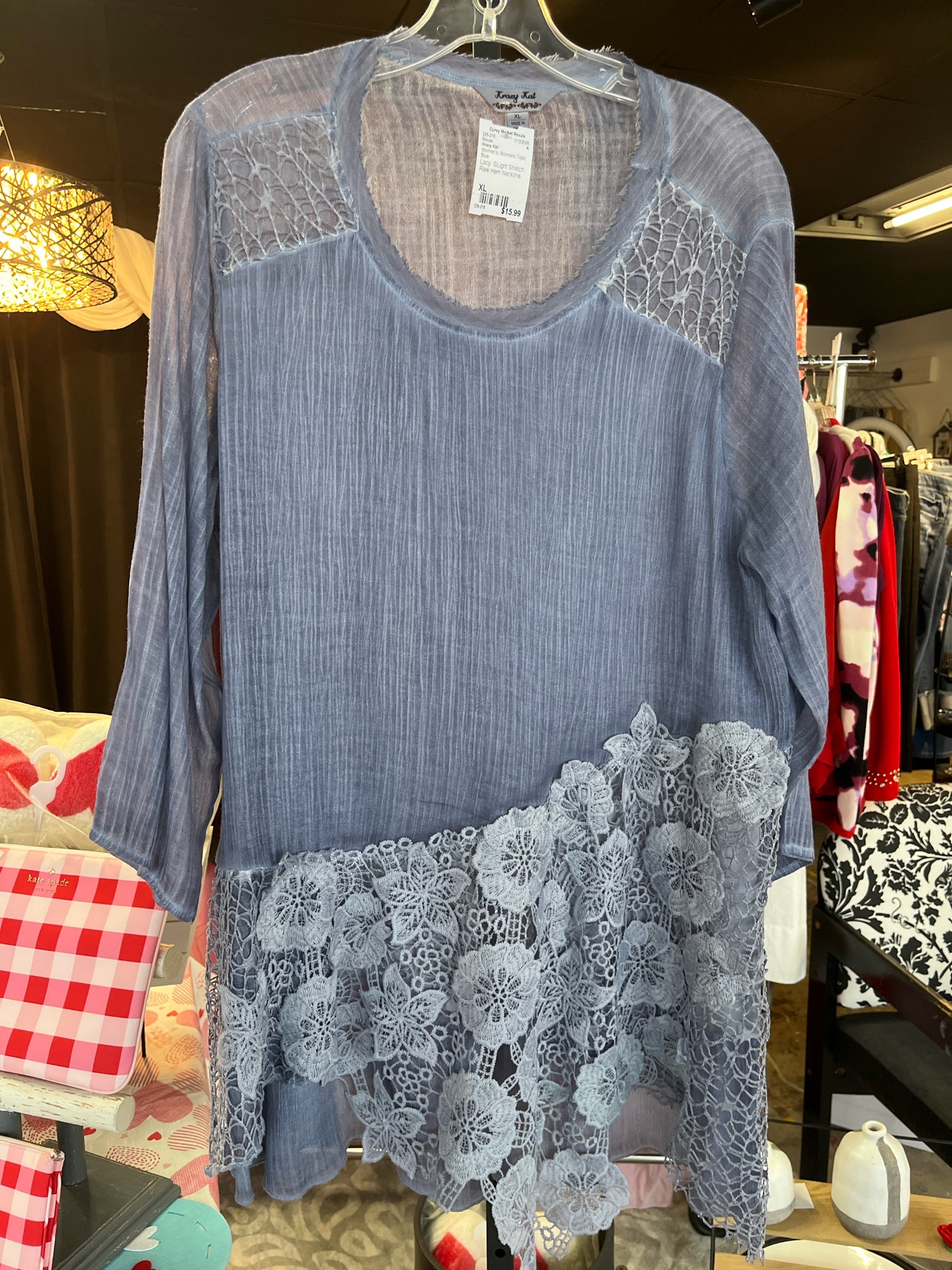 Krazy Kat Womens Tops Size XL Blouse